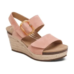 Aetrex Women's Ashley Espadrille Wedge Rose