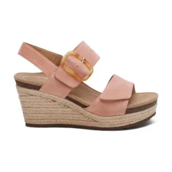 Aetrex Women's Ashley Espadrille Wedge Rose