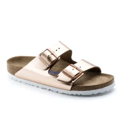 Birkenstock Women's Arizona Soft Footbed Leather White Copper