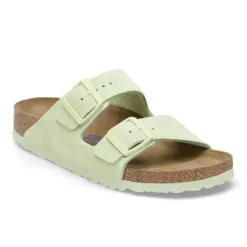 Birkenstock Women's Arizona Soft Footbed Suede Leather Green/Lime