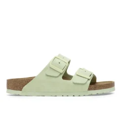 Birkenstock Women's Arizona Soft Footbed Suede Leather Green/Lime