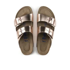 Birkenstock Women's Arizona Soft Footbed Leather White Copper
