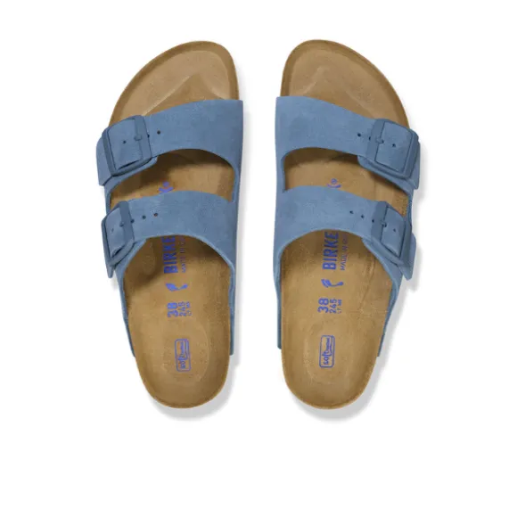 Birkenstock Women's Arizona Soft Footbed Suede Leather Blue