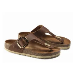 Birkenstock Women's Gizeh Big Buckle Oiled Leather Cognac