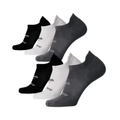 Brooks Unisex No Show 6-Pack Grey/White/Black