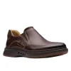 Clarks Men's Un Briley Step Leather Wide Mahogany