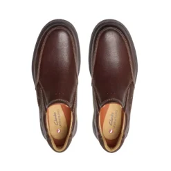 Clarks Men's Un Briley Step Leather Wide Mahogany