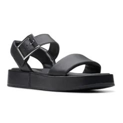 Clarks Women's Alda Strap Black Leather