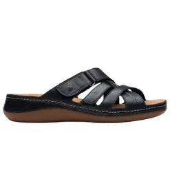 Clarks Women's Cecily Slide Leather Wide Black