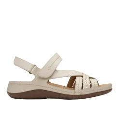 Clarks Women's Cecily Strap Leather Wide Cream