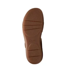 Clarks Women's Cecily Strap Leather Wide Tan Combo
