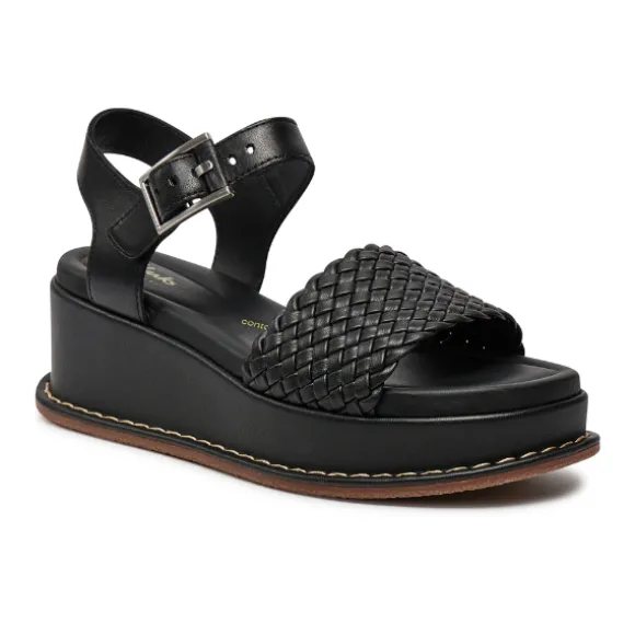 Clarks Women's Kimmei Bay Leather Platform Black