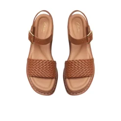 Clarks Women's Kimmei Bay Leather Platform Tan