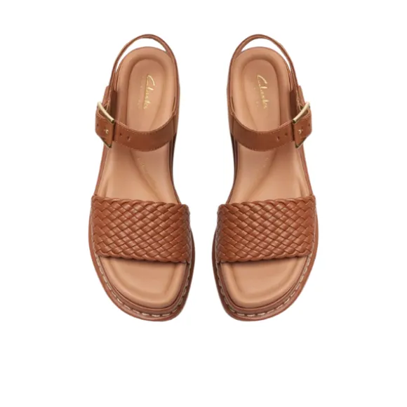 Clarks Women's Kimmei Bay Leather Platform Tan