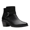 Clarks Women's Neva Buckle Wide Black Leather
