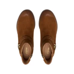 Clarks Women's Neva Buckle Wide Dark Tan Suede