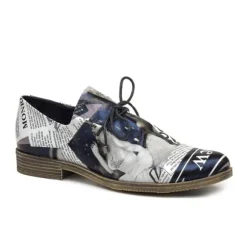 Django & Juliette Women's Kotty News Print Leather