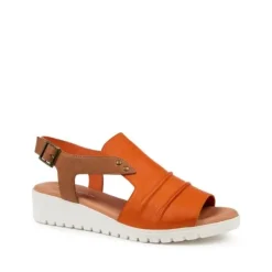 Django & Juliette Women's Madis Orange/Dark Tan Leather