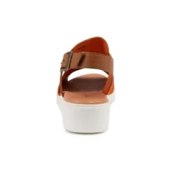 Django & Juliette Women's Madis Orange/Dark Tan Leather