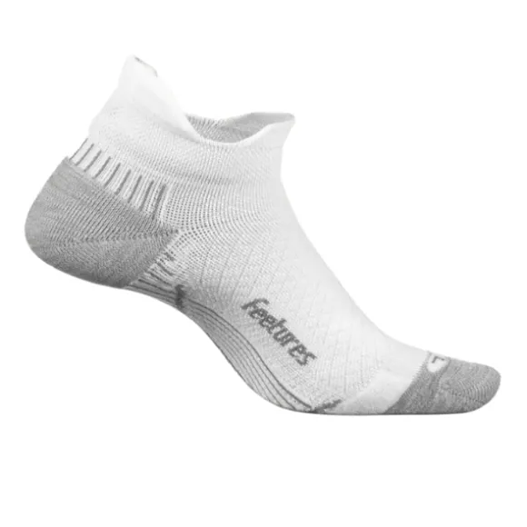 Feetures Plantar Fasciitis Relief Light Sock Cushsion No Show White