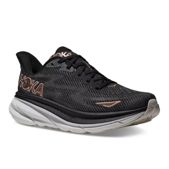 HOKA Women's Clifton 9 Medium Black/Gold