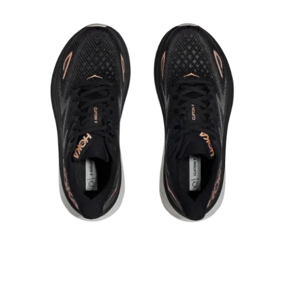 HOKA Women's Clifton 9 Medium Black/Gold
