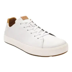 Olukai Men's Lae‘ahi Lī ‘Ili Leather Sneaker White