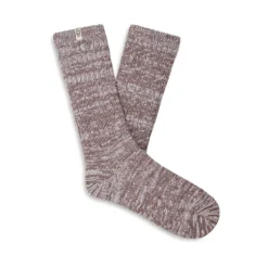 UGG Women's Rib Knit Slouchy Crew Sock Brown